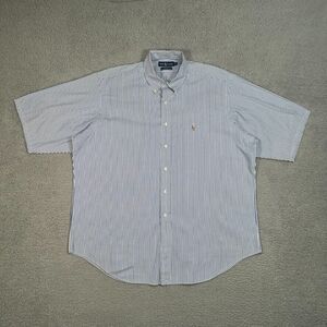 Ralph Lauren Blue and White Striped Dress Shirt